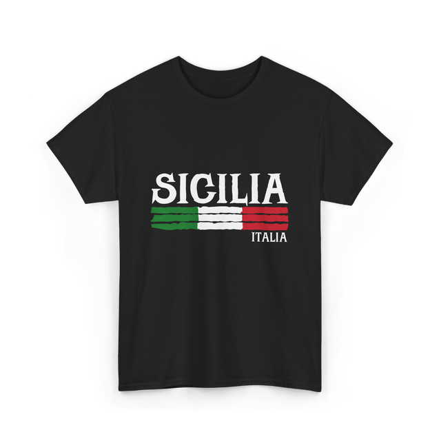 Sicilia Italia Italian Pride T-Shirt - Black