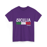 Sicilia Italia Italian Pride T-Shirt - Purple