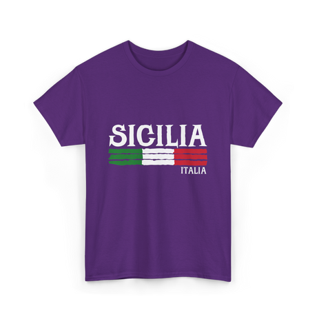 Sicilia Italia Italian Pride T-Shirt - Purple