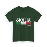 Sicilia Italia Italian Pride T-Shirt - Forest Green