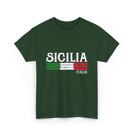 Sicilia Italia Italian Pride T-Shirt - Forest Green