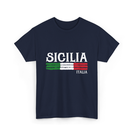 Sicilia Italia Italian Pride T-Shirt - Navy