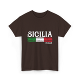 Sicilia Italia Italian Pride T-Shirt - Dark Chocolate