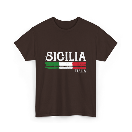 Sicilia Italia Italian Pride T-Shirt - Dark Chocolate