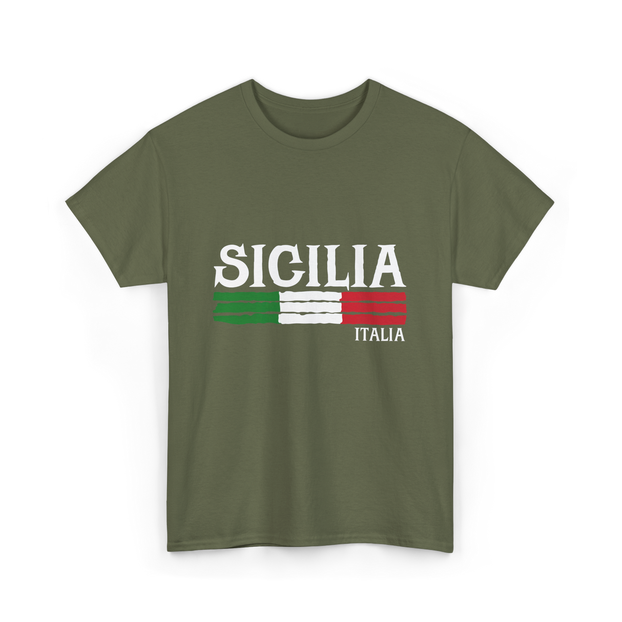 Sicilia Italia Italian Pride T-Shirt - Military Green