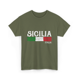 Sicilia Italia Italian Pride T-Shirt - Military Green