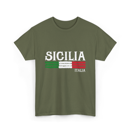 Sicilia Italia Italian Pride T-Shirt - Military Green