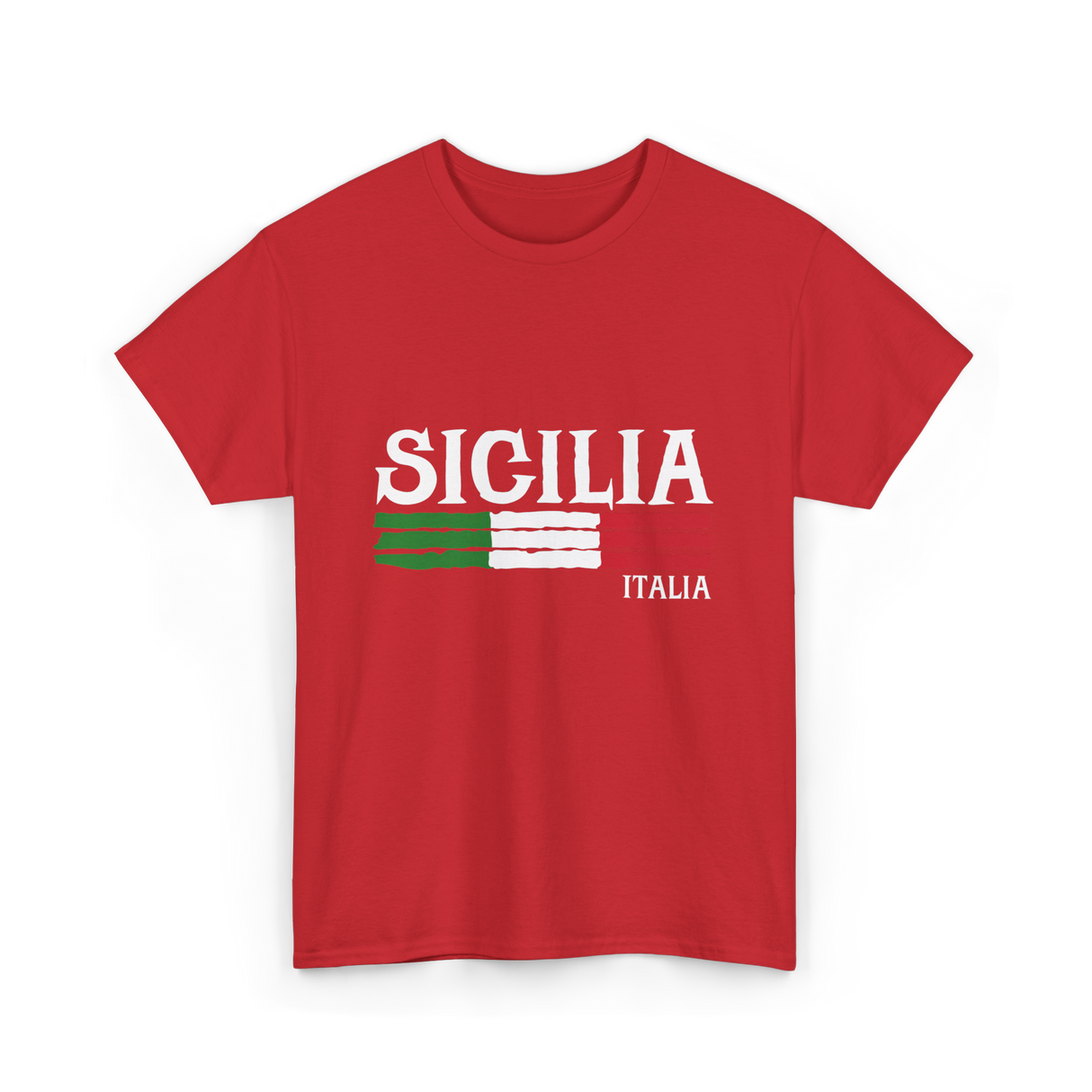 Sicilia Italia Italian Pride T-Shirt - Red