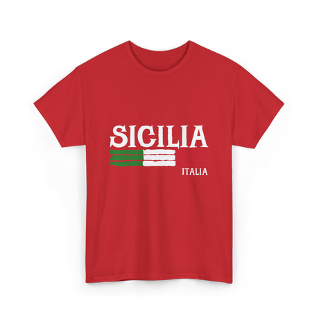 Sicilia Italia Italian Pride T-Shirt - Red