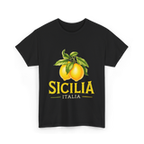 Sicilia Italia Lemons Sicilian T-Shirt - Black