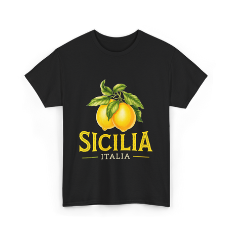 Sicilia Italia Lemons Sicilian T-Shirt - Black