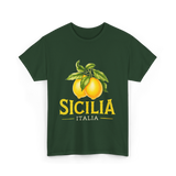 Sicilia Italia Lemons Sicilian T-Shirt - Forest Green