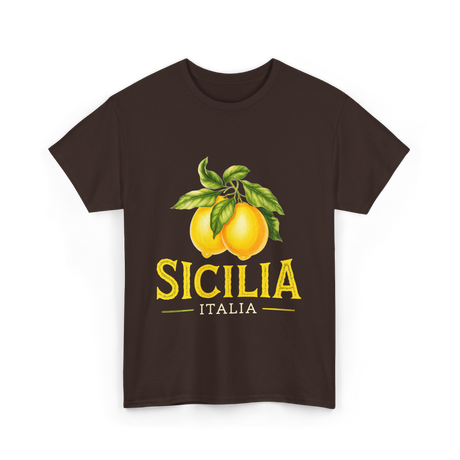 Sicilia Italia Lemons Sicilian T-Shirt - Dark Chocolate