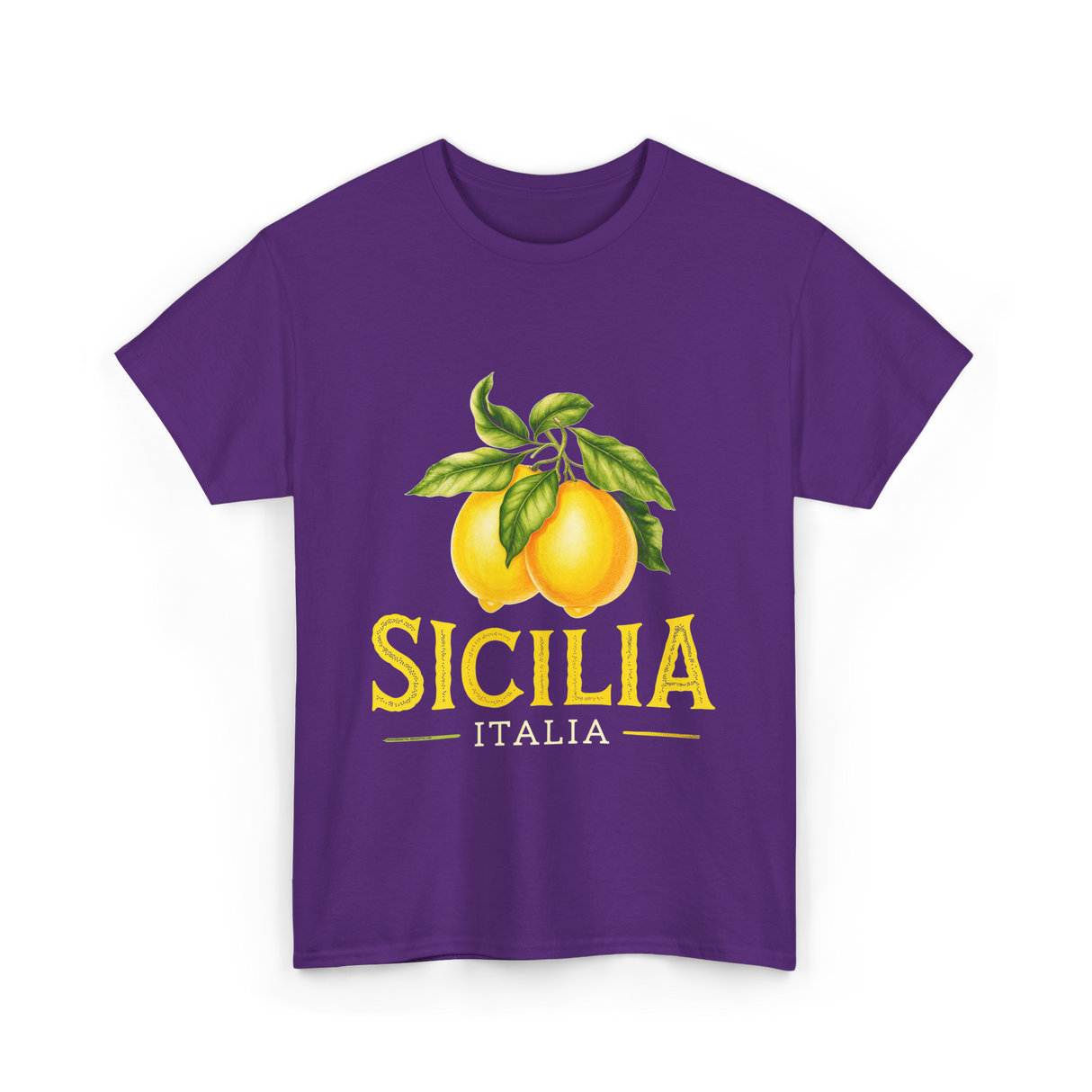 Sicilia Italia Lemons Sicilian T-Shirt - Purple