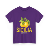 Sicilia Italia Lemons Sicilian T-Shirt - Purple