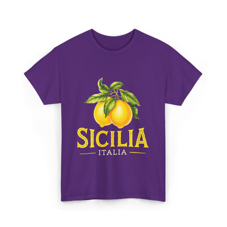 Sicilia Italia Lemons Sicilian T-Shirt - Purple