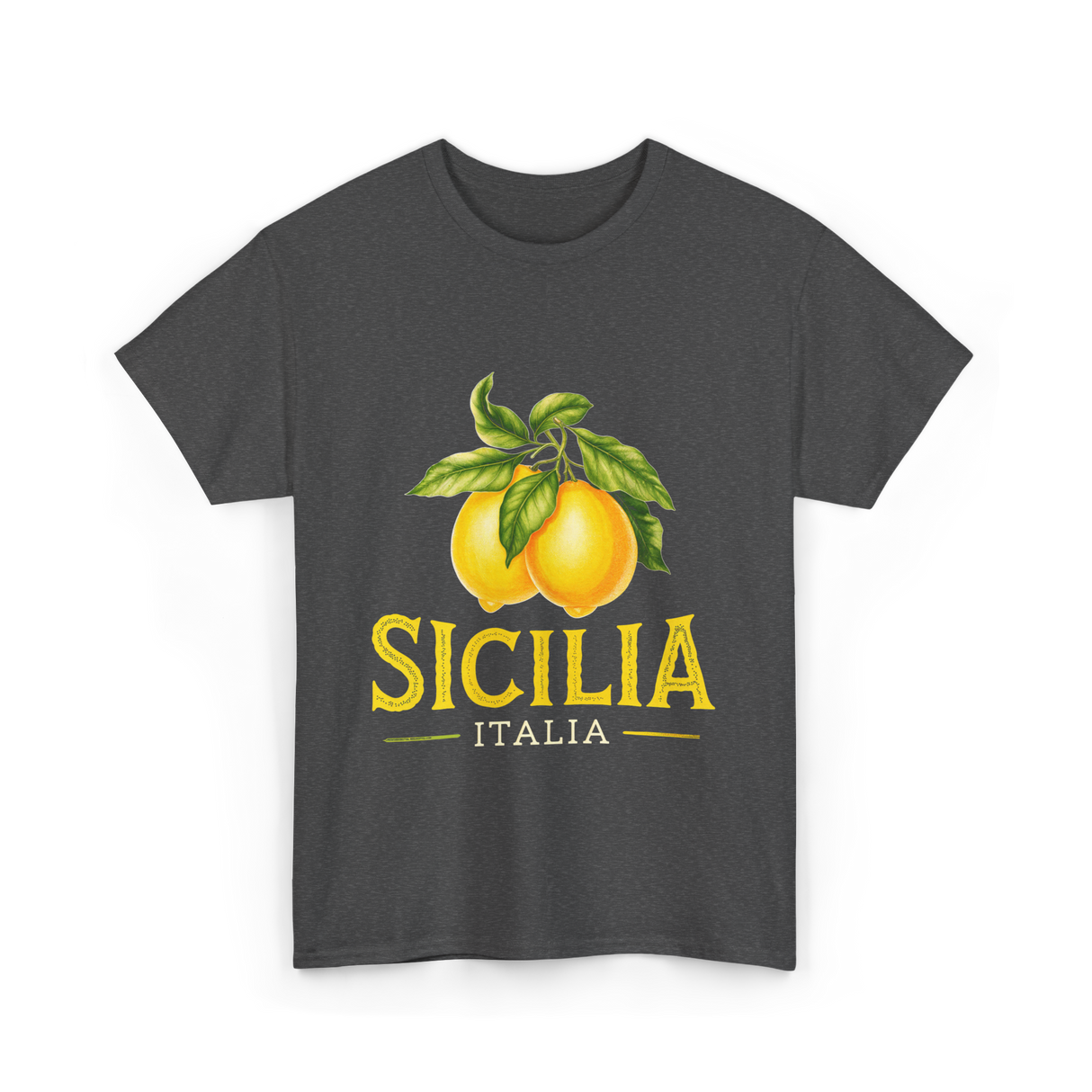 Sicilia Italia Lemons Sicilian T-Shirt - Dark Heather