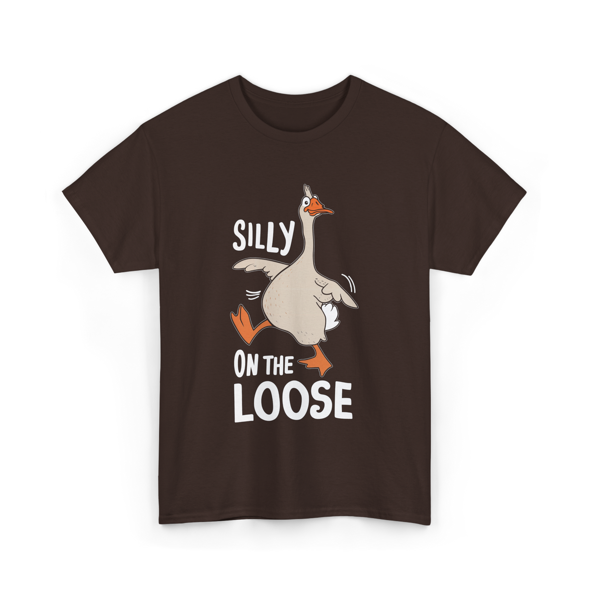 Silly On The Loose Goose T-Shirt - Dark Chocolate