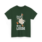 Silly On The Loose Goose T-Shirt - Forest Green