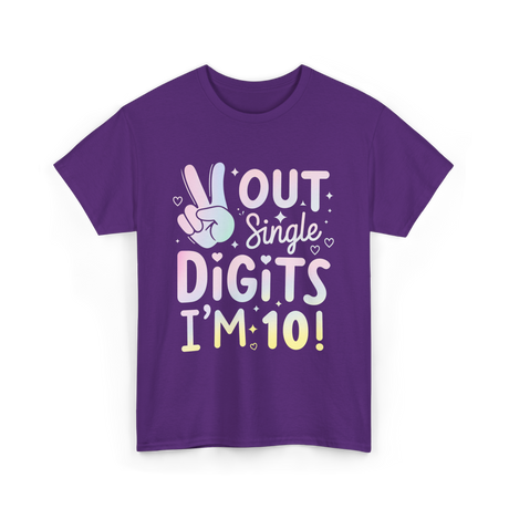 Single Digits I'm 10 Birthday T-Shirt - Purple