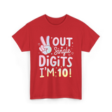 Single Digits I'm 10 Birthday T-Shirt - Red