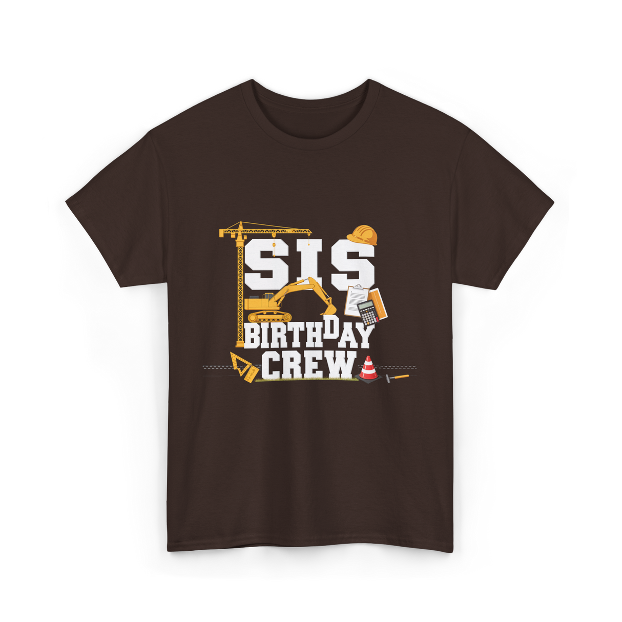 Sis Birthday Crew Birthday Party T-Shirt - Dark Chocolate