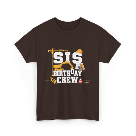 Sis Birthday Crew Birthday Party T-Shirt - Dark Chocolate