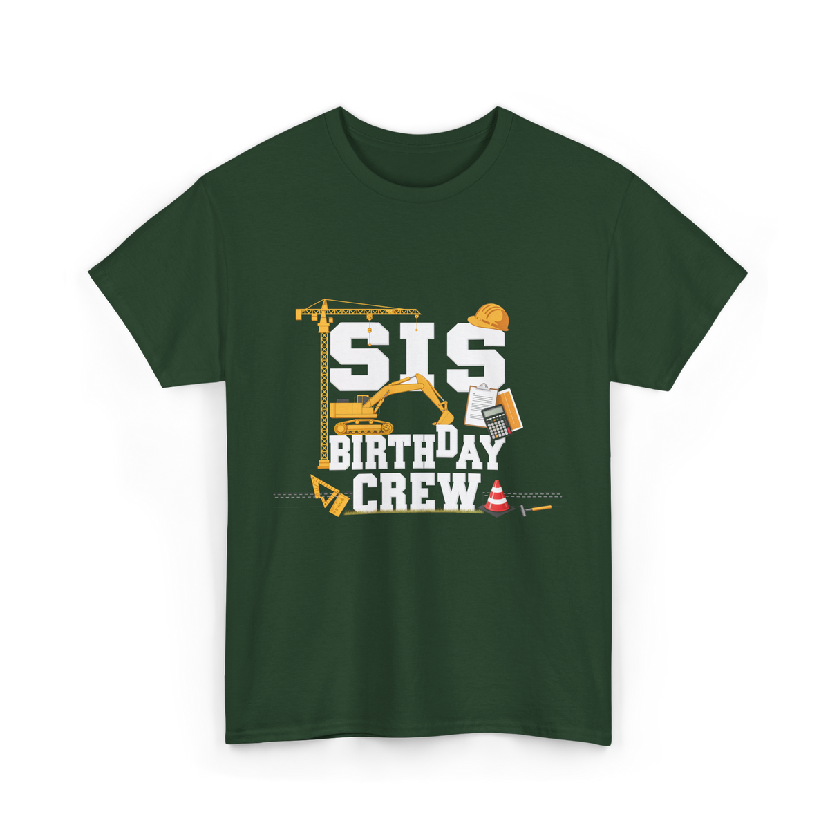 Sis Birthday Crew Birthday Party T-Shirt - Forest Green