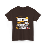 Sister Birthday Crew Construction T-Shirt - Dark Chocolate