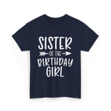 Sister of the Birthday Girl Sister T-Shirt - Navy