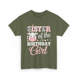 Sister of the Birthday Girl Cow T-Shirt - Military Green