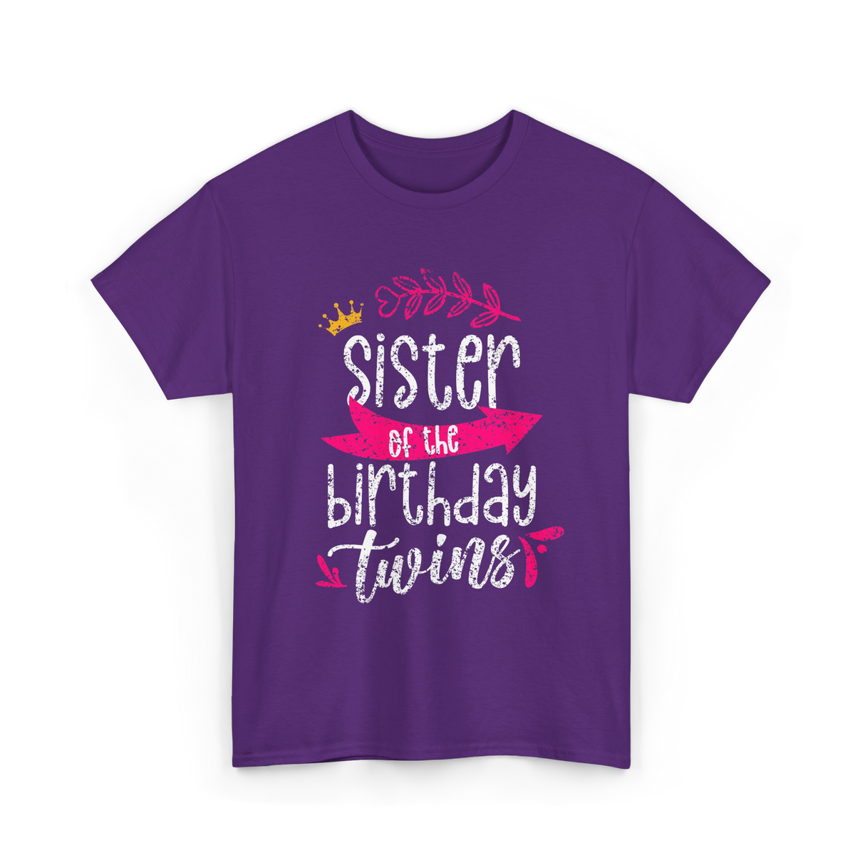 Sister of the Birthday Twins Celebration T-Shirt - Purple