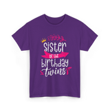 Sister of the Birthday Twins Celebration T-Shirt - Purple