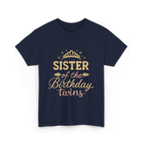 Sister of the Birthday Twins Party T-Shirt - Navy