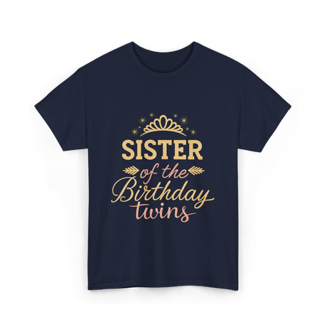 Sister of the Birthday Twins Party T-Shirt - Navy