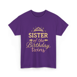 Sister of the Birthday Twins Party T-Shirt - Purple