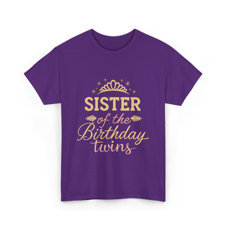 Sister of the Birthday Twins Party T-Shirt - Purple