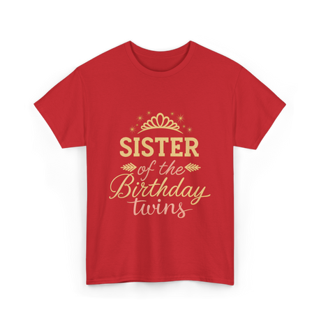 Sister of the Birthday Twins Party T-Shirt - Red