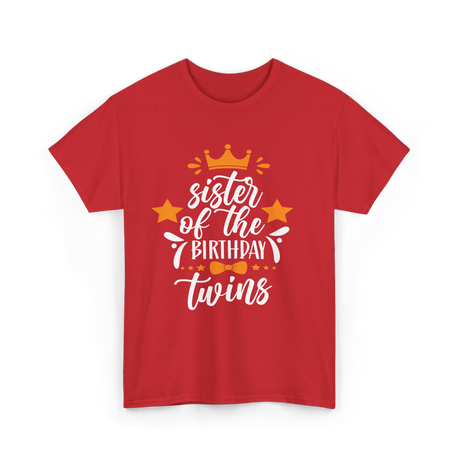 Sister Of The Birthday Twins T-Shirt - Red