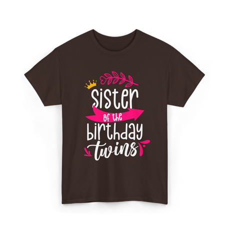 Sister of the Birthday Twins T-Shirt - Dark Chocolate