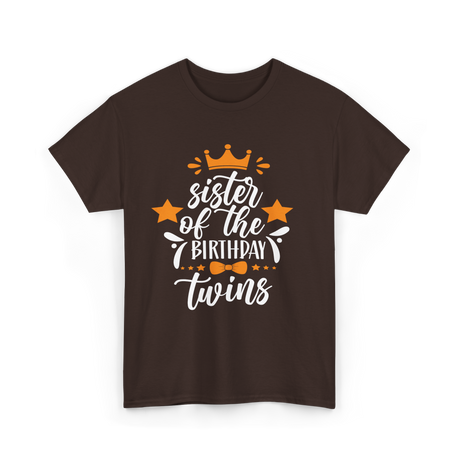 Sister Of The Birthday Twins T-Shirt - Dark Chocolate