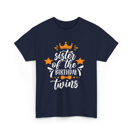 Sister Of The Birthday Twins T-Shirt - Navy