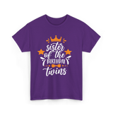 Sister Of The Birthday Twins T-Shirt - Purple