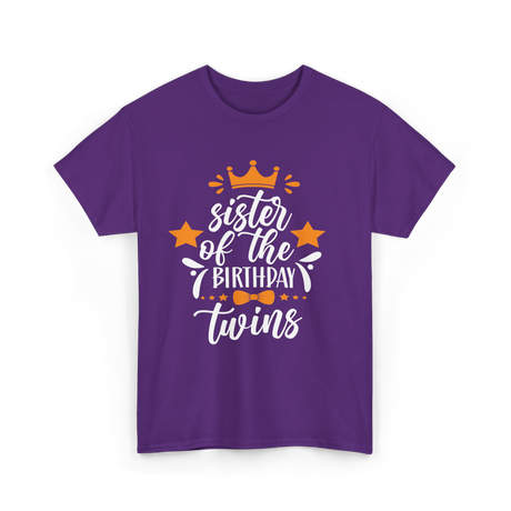 Sister Of The Birthday Twins T-Shirt - Purple