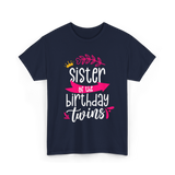 Sister of the Birthday Twins T-Shirt - Navy