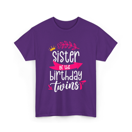 Sister of the Birthday Twins T-Shirt - Purple