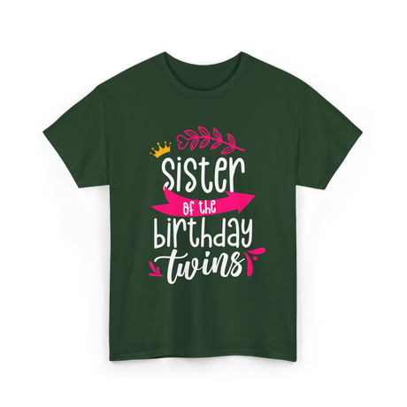 Sister of the Birthday Twins T-Shirt - Forest Green