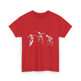 Skateboarding Skeletons Skeleton Skater T-Shirt - Red