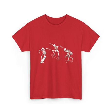 Skateboarding Skeletons Skeleton Skater T-Shirt - Red