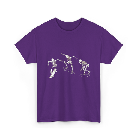 Skateboarding Skeletons Skeleton Skater T-Shirt - Purple